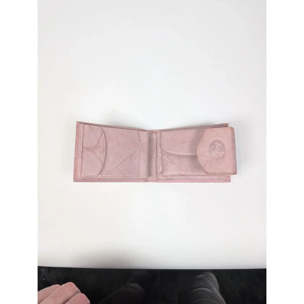 Buxton Pink Genuine Leather Wallet Bifold Organizer Coin Pocket ID Holder NIB